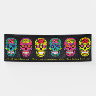Schädel-Gewohnheits-Text Día de Los Muertos Suga Banner