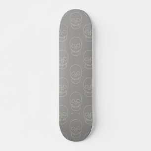 Schädel - Ghost Grau und Knochen Weiß Skateboard