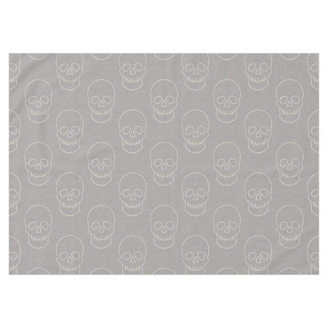 Schädel - Ghost Grau und Knochen Weiß Tischdecke (Vorderseite (Horizontal))