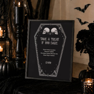 Schädel-Gotik-Halloween-Brautjungfernenabschied-De Poster