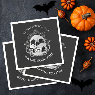 Schädel-Gotik-Halloween-Party Serviette