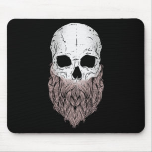 Schädel-Halloween für Bart-Schädel-Liebhaber Mousepad