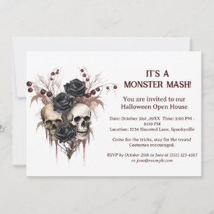 Schädel-Halloween-Open-House-Einladung Einladung