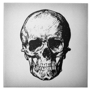 Schädel-Illustration Vintage-Kunst Fliese