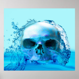 Schädel im Wasser Poster
