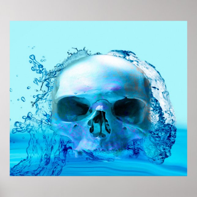 Schädel im Wasser Poster (Vorne)
