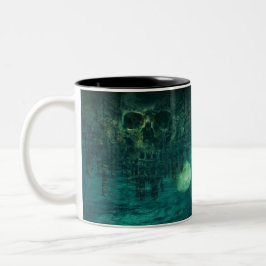 Schädel im wässrigen Grab Zweifarbige Tasse