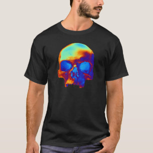 Schädel in Blau und Gold T-Shirt