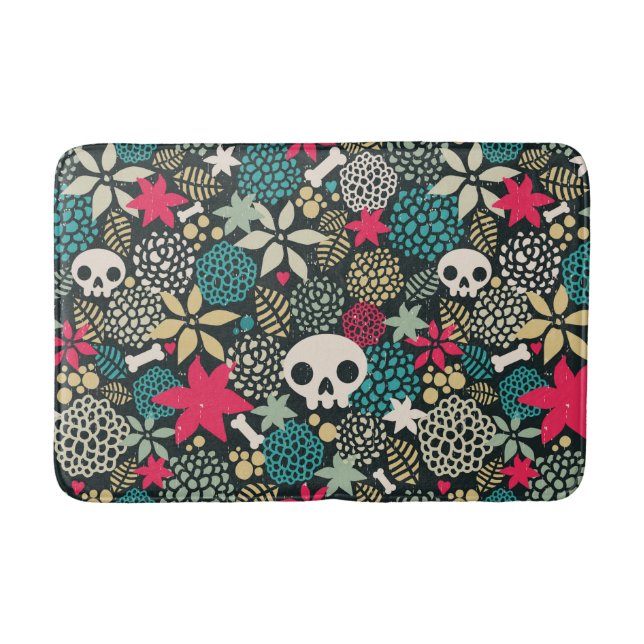 Schädel in Blume Badematte (Vorderseite)