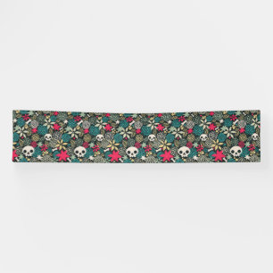 Schädel in Blume Banner