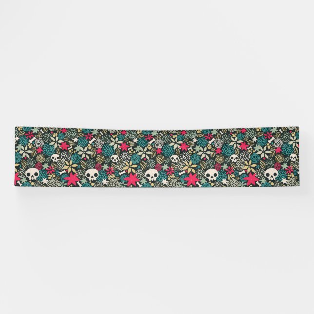 Schädel in Blume Banner (Horizontal)