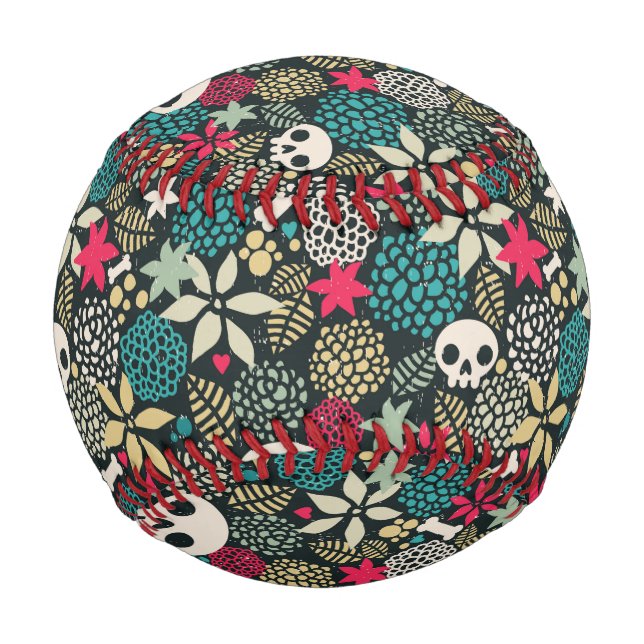 Schädel in Blume Baseball (Vorderseite)