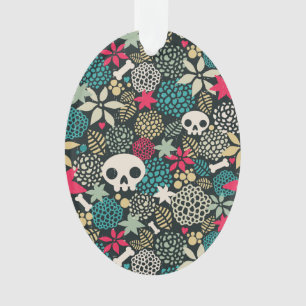 Schädel in Blume Ornament