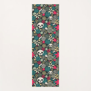 Schädel in Blume Yogamatte