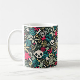 Schädel in den Blumen Kaffeetasse