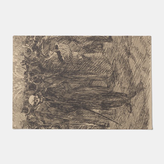 Schädel in der Menge (von Albert Besnard) Fußmatte (Vorderseite)