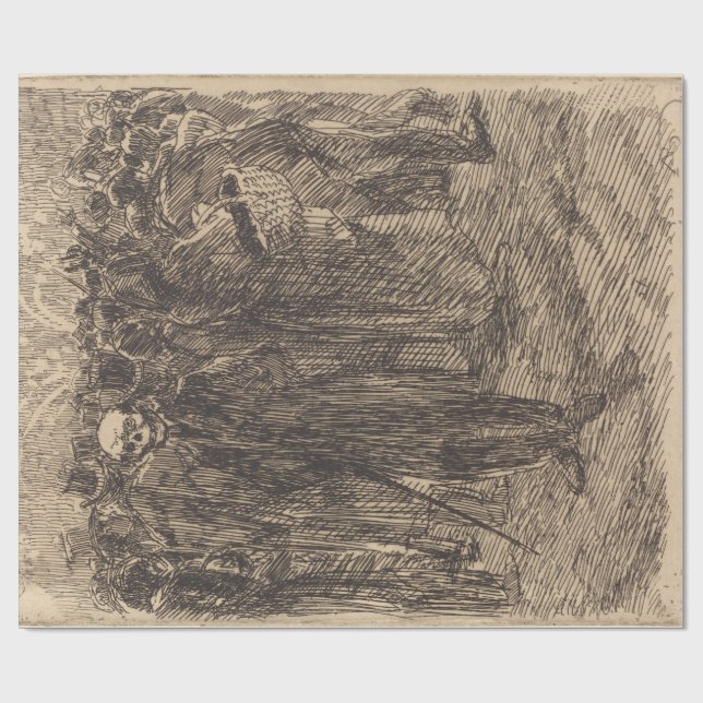 Schädel in der Menge (von Albert Besnard) Geschenkpapier (Flach)