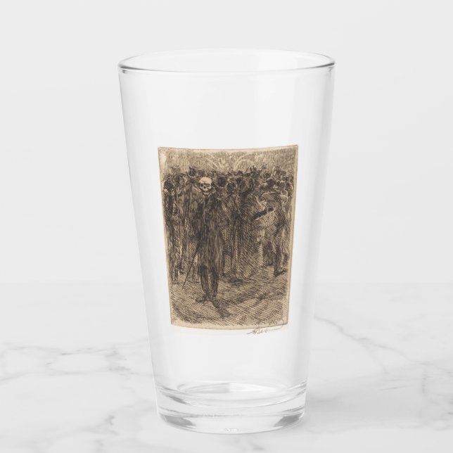 Schädel in der Menge (von Albert Besnard) Glas (Vorderseite)