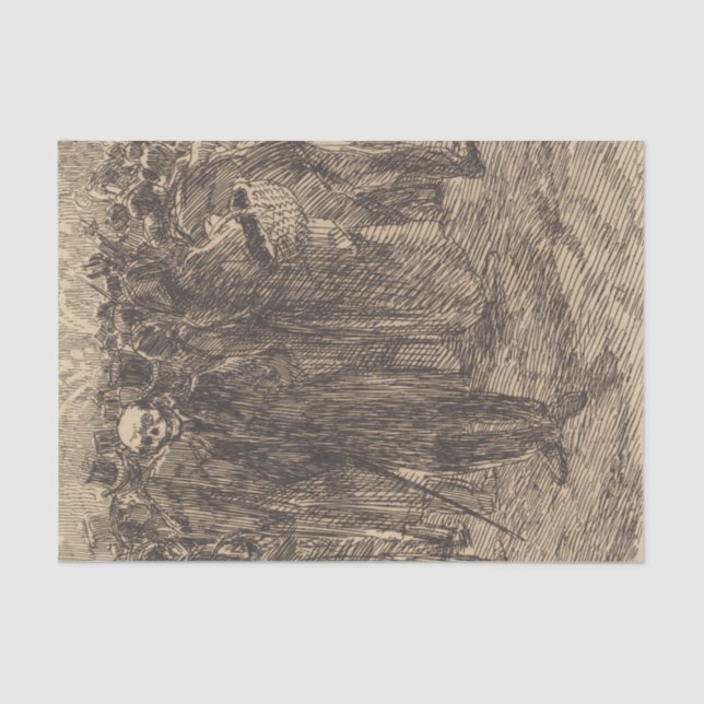 Schädel in der Menge (von Albert Besnard) Seidenpapier (Vorderseite)