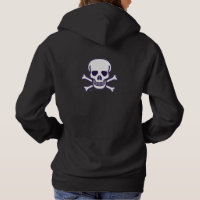 Schädel in Knochen Frauen schwarz gekratztes Sweat