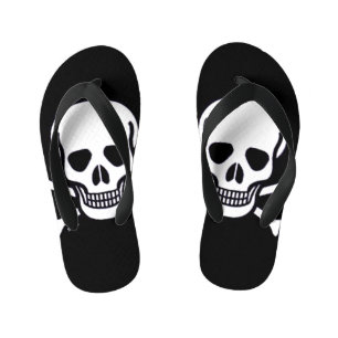 Schädel in Knochen Schwarze Kleinkind Flip Flops