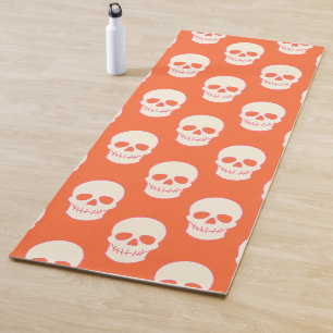 Schädel in Rosa, Orange und Creme Yogamatte