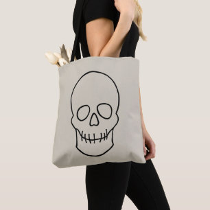 Schädel - Knochen weiß und schwarz Tasche