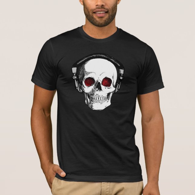 SCHÄDEL-KOPFHÖRER-SHIRT T-Shirt (Vorderseite)