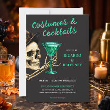 Schädel-Kostüme & Cocktails Erwachsene Halloween-P