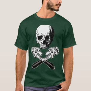 SCHÄDEL KREUZ KNOCHEN ROHR SCHLÜSSEL INSTALLATEUR T-Shirt