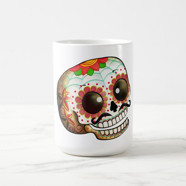 Schädel-Kunst Dia de Los Muertos Sugar Kaffeetasse (Mittel)