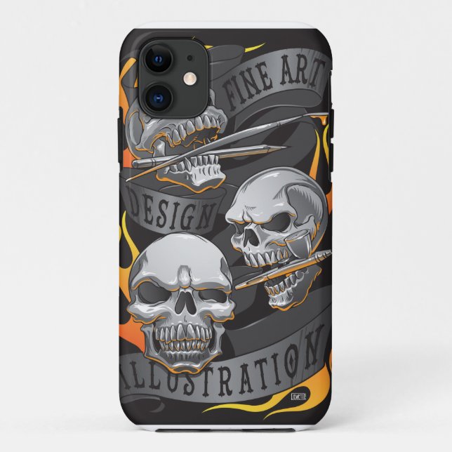 Schädel-Kunst-Telefon-Kasten Case-Mate iPhone Hülle (Rückseite)