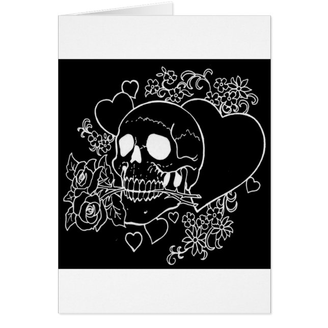 Schädel-Liebe - Schädel, Rosen und Herzen durch Al (Vorne)