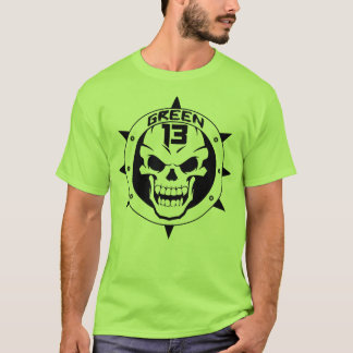 Schädel-Logo 2 mit Seiten versehen (Grün) T-Shirt