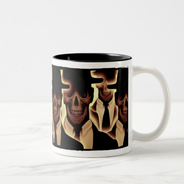Schädel-Männer im Schwarzen Zweifarbige Tasse (Rechts)