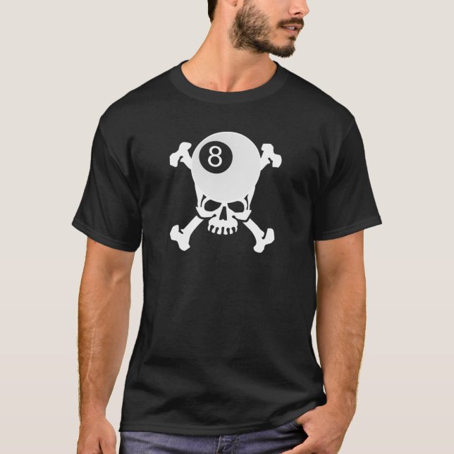 Schädel mit 8 Bällen T-Shirt (Vorderseite)