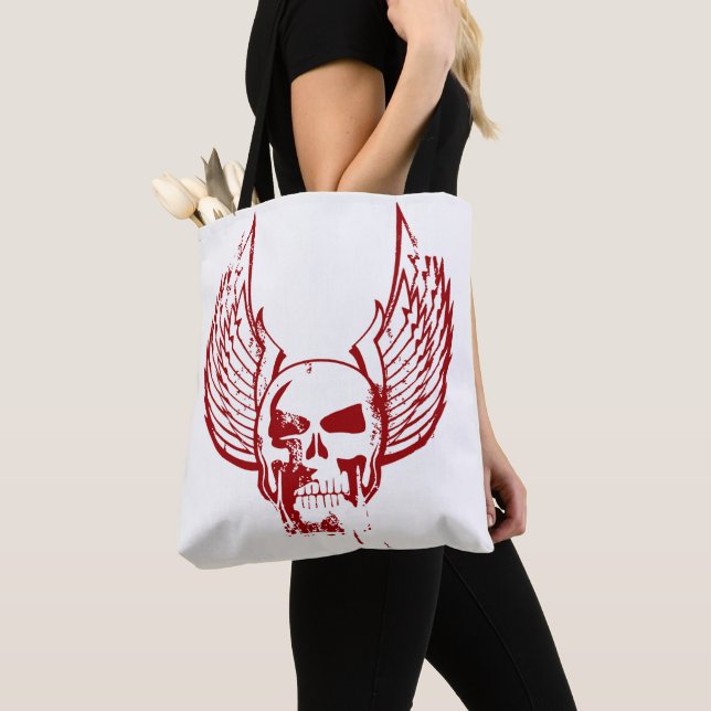 Schädel mit ätherischen Flügeln Tasche (Von Nahem)