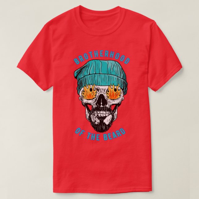 Schädel mit bärtiger Schädelbeanie T-Shirt (Design vorne)