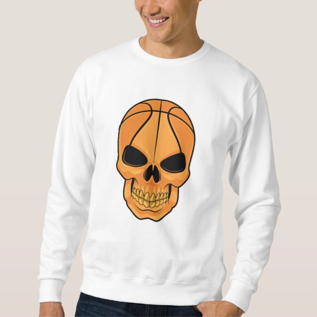 Schädel mit Basketballkopf Sweatshirt (Vorderseite)