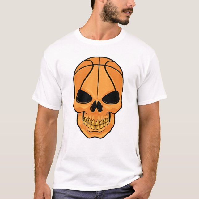 Schädel mit Basketballkopf T-Shirt (Vorderseite)