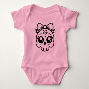 Schädel mit Bow Baby Strampler