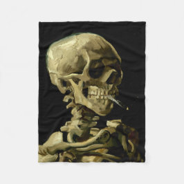Schädel mit brennender Zigarette durch Van Gogh Fleecedecke
