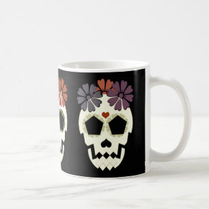 Schädel mit der Blumen-Tasse Kaffeetasse