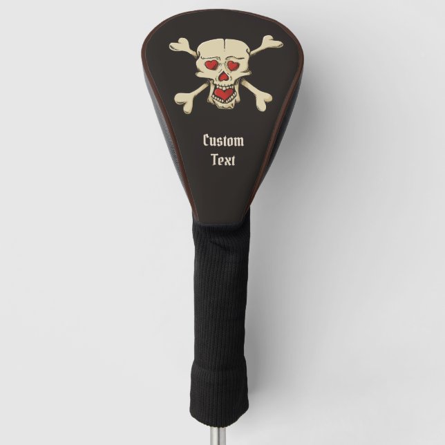 Schädel mit Herz Golf Headcover (Vorderseite)