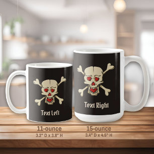 Schädel mit Herz Kaffeetasse