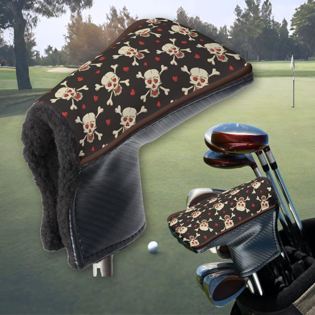 Schädel mit Herz-Muster Golf Headcover (Von Creator hochgeladen)