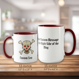 Schädel mit Herz Tasse