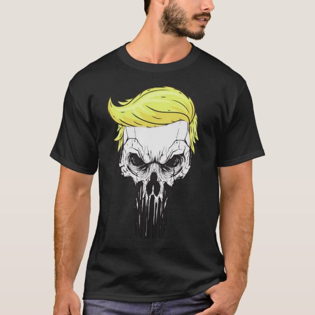 Schädel mit Iconic Trumpf-Haar-Präsidenten T-Shirt (Vorderseite)