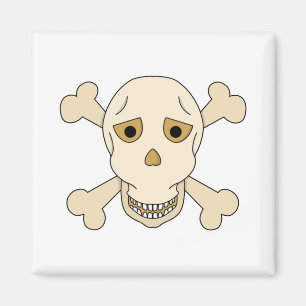 Schädel mit Kreuzknochen Magnet