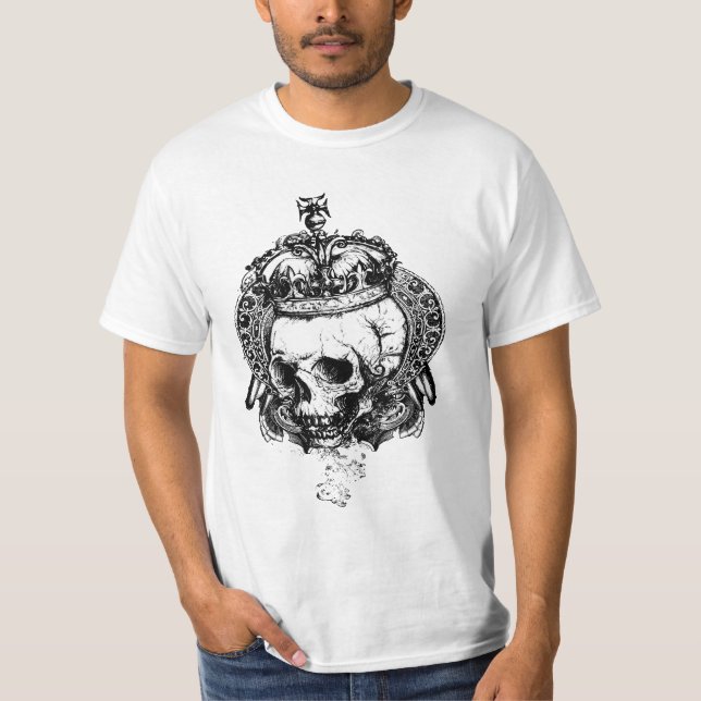 Schädel mit Krone T-Shirt (Vorderseite)